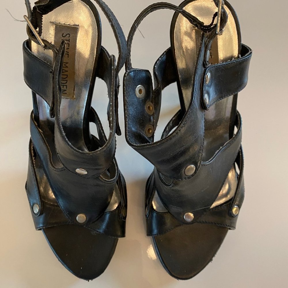 Steve Madden Strappy Black heels- Size 6